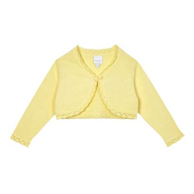 Baby girls' yellow frilled cardigan